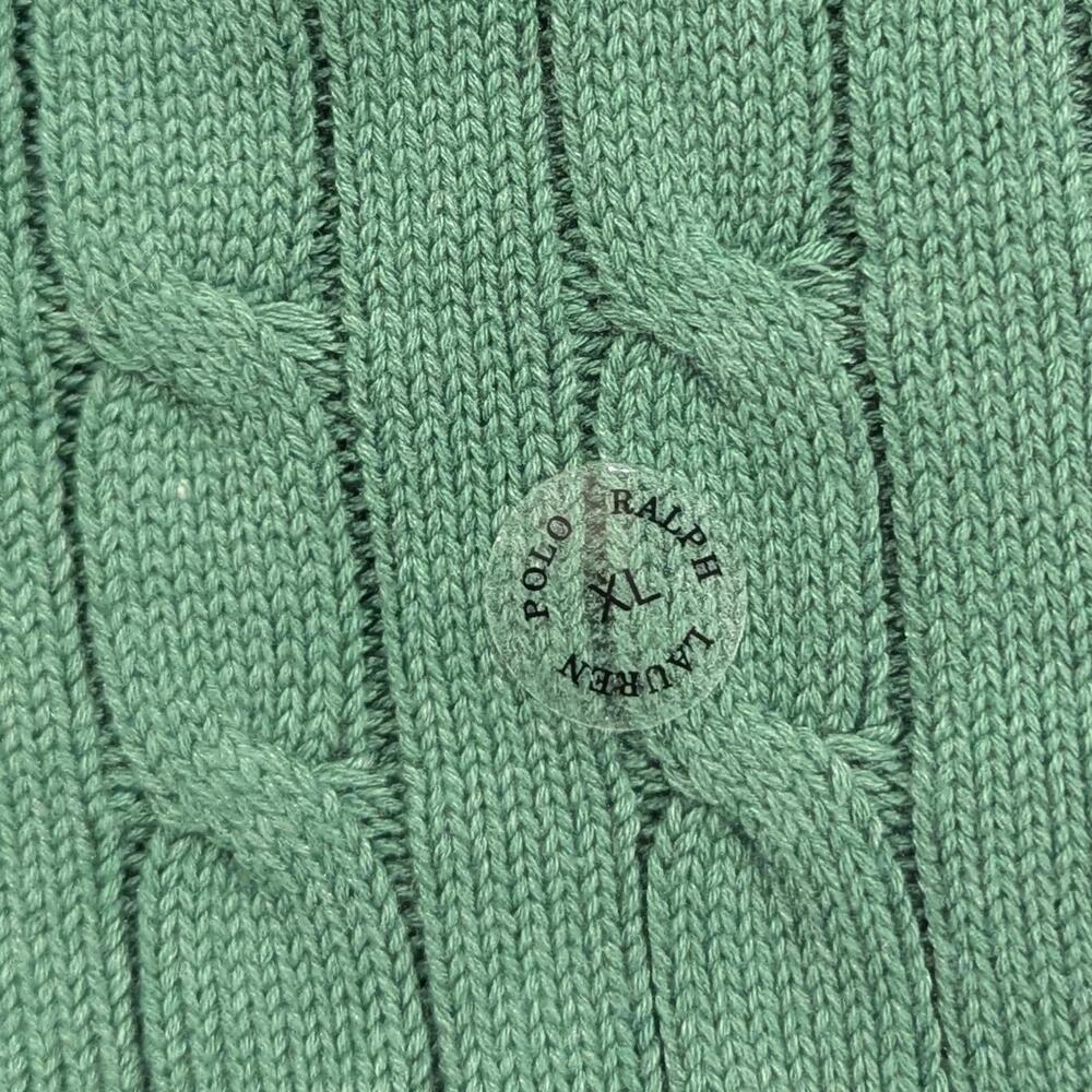 Polo Ralph Lauren Men’s Cable-Knit Cotton Crewneck Sweater Hunter Green XL NWT - Picture 5 of 7